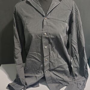 Express Men's Charcoal Pinstripe Shirt